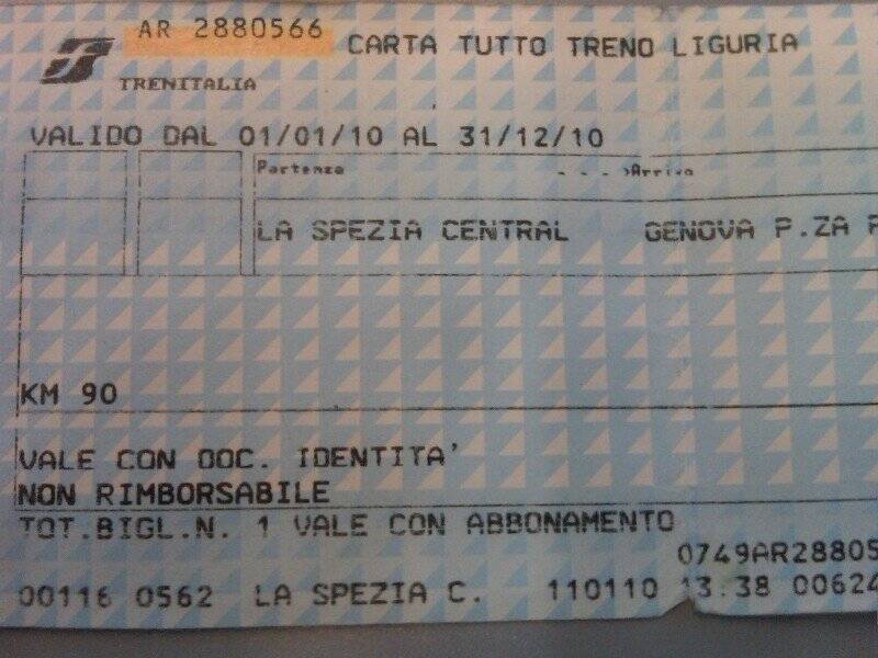 Wrap Do not point Biglietti del treno acquistabili nelle ricevitorie Lottomatica - Citta della  Spezia