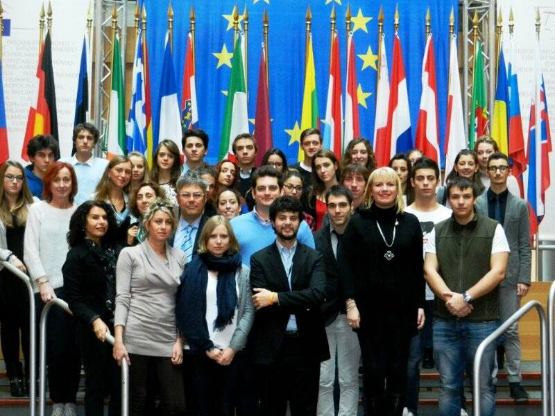 La delegazione degli studenti spezzini al parlamento europeo