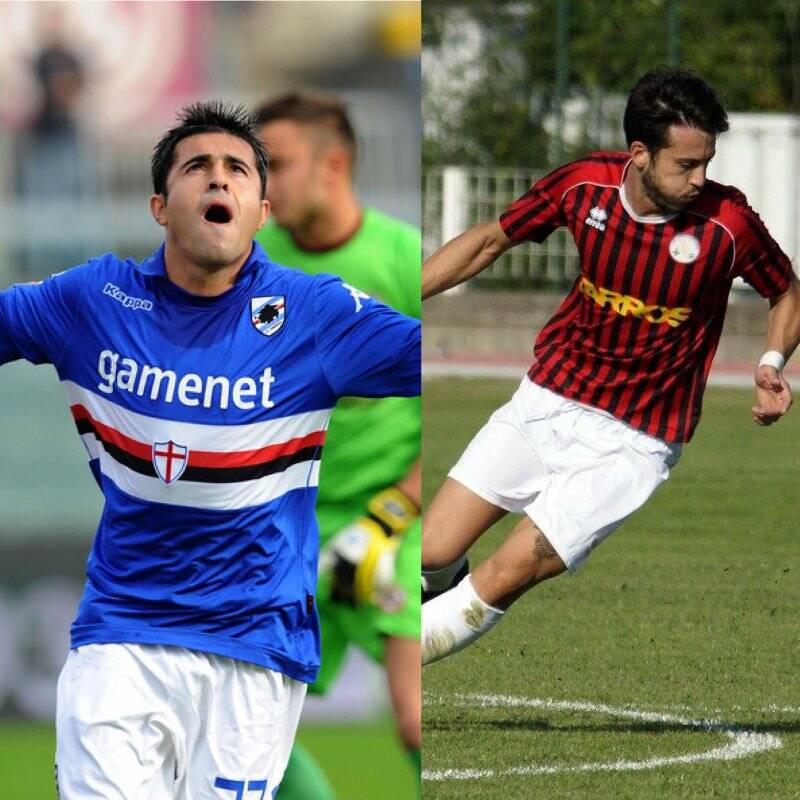 Eder, capocannoniere della Serie A e bomber della Sampdoria, e Marchi attaccante della Tarros Sarzanese.