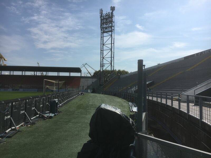 Curva Ferrovia con i pali tagliati