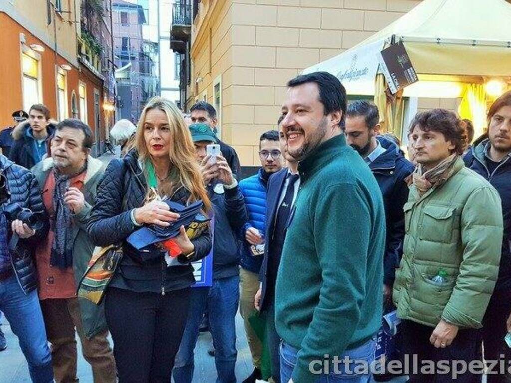 Matteo Salvini con Stefania Pucciarelli