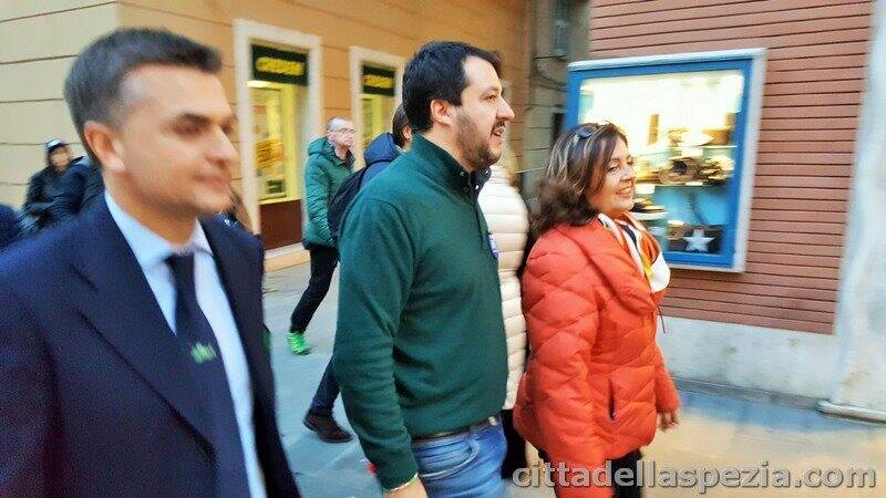 Matteo Salvini in centro città