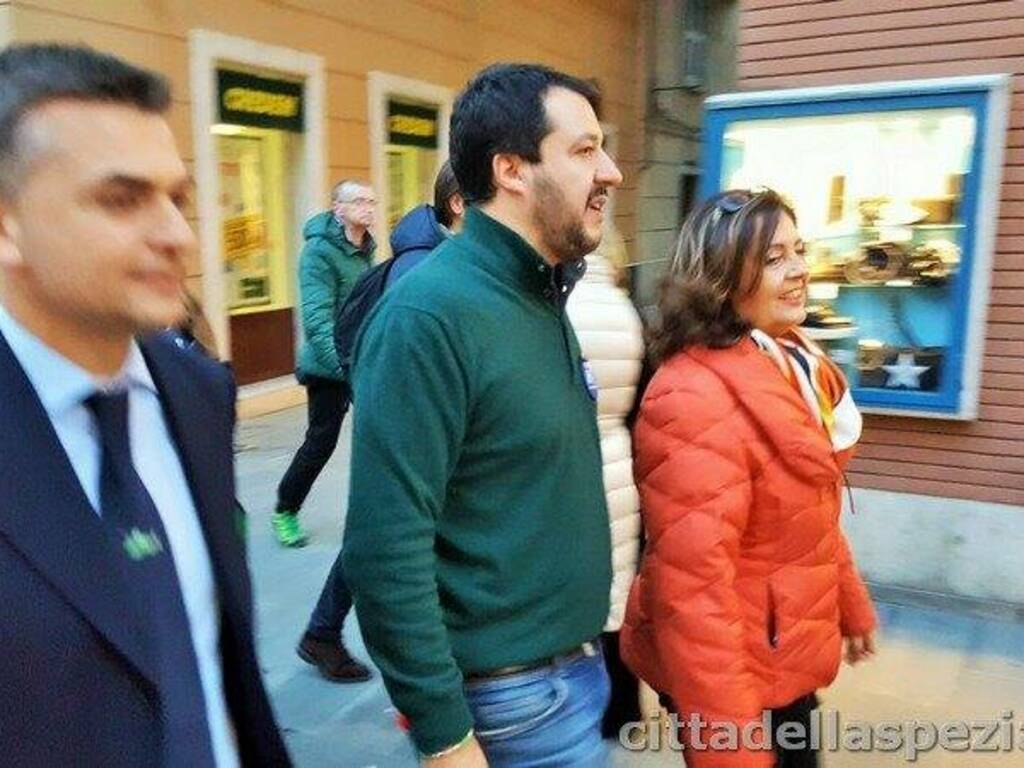 Matteo Salvini in centro città