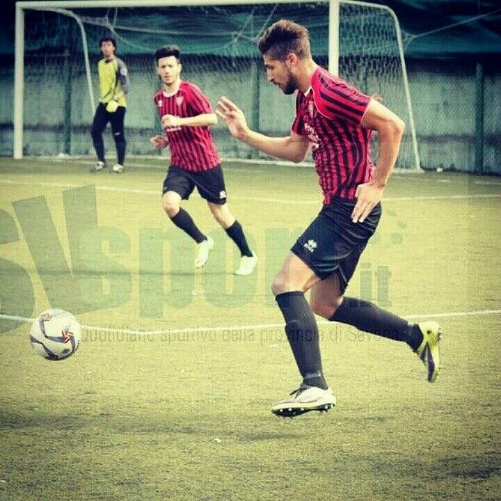 Giulio Rossetti durante lo spareggio vinto con l'Andora, sua ultima apparizione con la maglia del Ceparana Calcio.