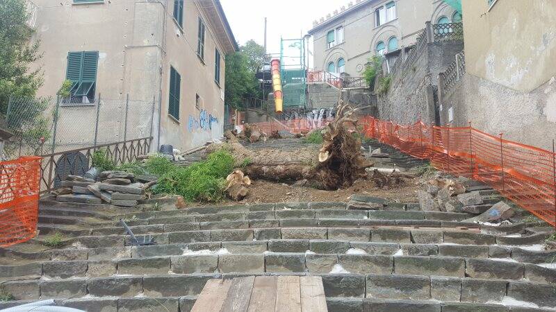 Protesta in Scalinata Cernaia