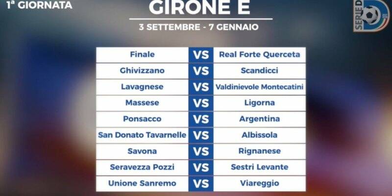 La prima giornata del Girone E di Serie D stagione 2017 - 2018.