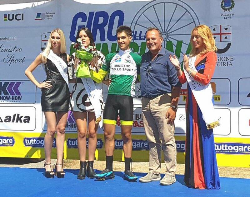 Andrea Innocenti sul podio del Giro della Lunigiana