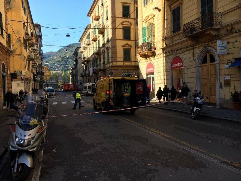 Via dei Mille dopo l'investimento della signora Faimali