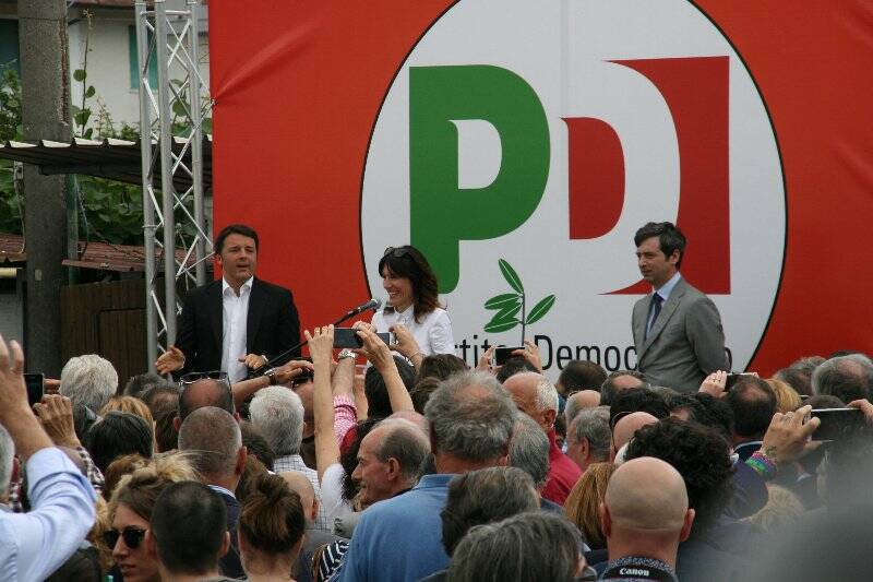 Matteo Renzi, Raffella Paita e Andrea Orlando al Limone