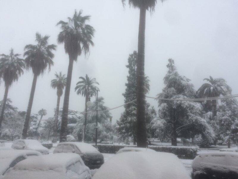 Giardini pubblici sotto la neve