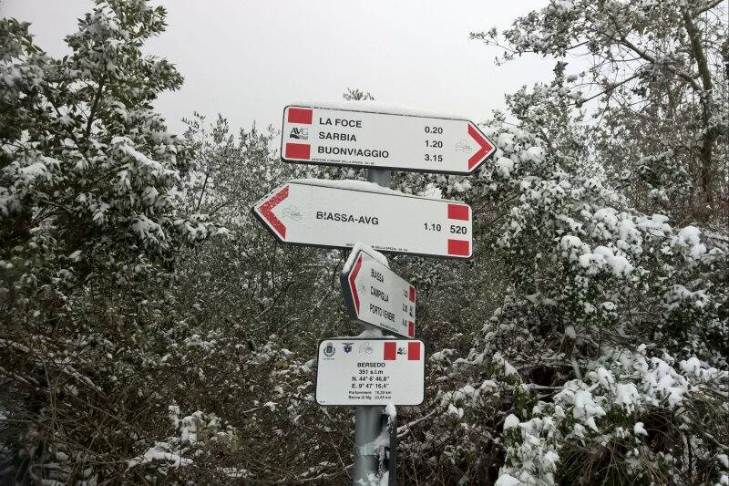 Neve sull'Alta Via del Golfo