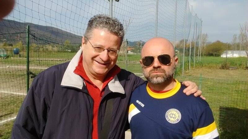 Il Direttore Sportivo del Canaletto Sepor Fabrizio Vaccarini posa con il suo allenatore Clodio Bastianelli.