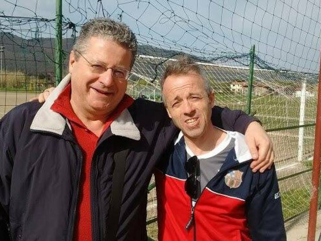Il Direttore Sportivo del Canaletto Sepor Fabrizio Vaccarini posa con l'allenatore del San Lazzaro Lunense Alberto Fregoso.