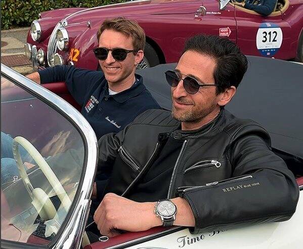 Adrien Brody alla Mille Miglia (foto da Instagram)