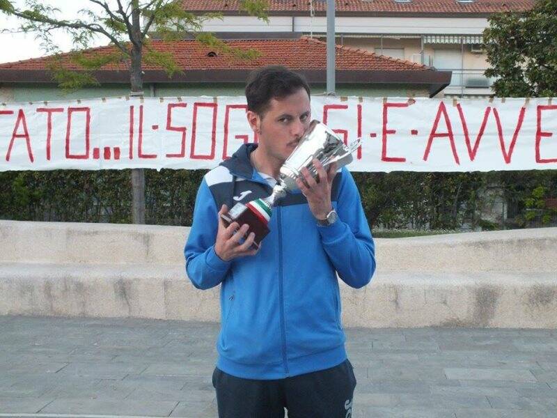 Luca Bardini ai tempi della vittoria del campionato di I Categoria con il Real Fiumaretta.