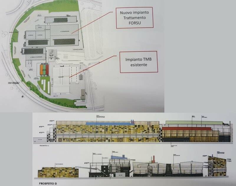 Alcuni prospetti del progetto del biodigestore a Saliceti