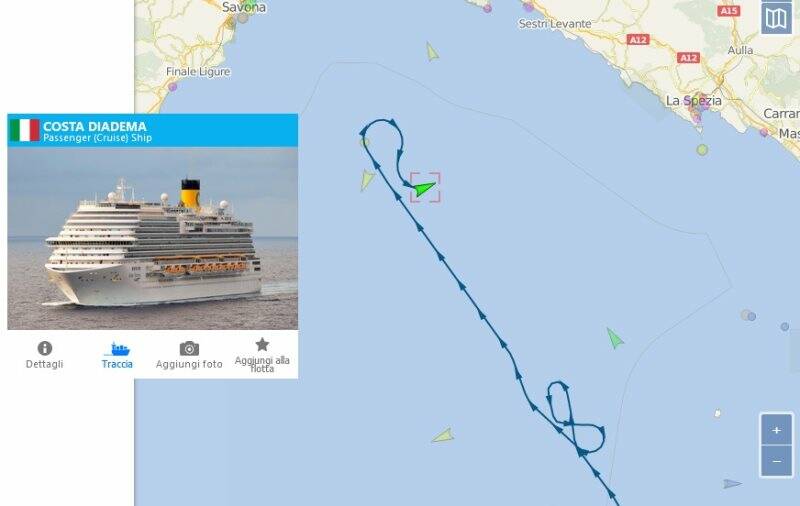 La rotta senza meta di Costa Diadema