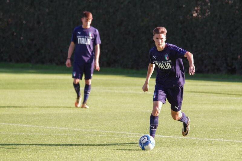 Laurens Serpe difensore centrale classe 2001 del Genoa in ritiro a Coverciano con la Nazionale di categoria.