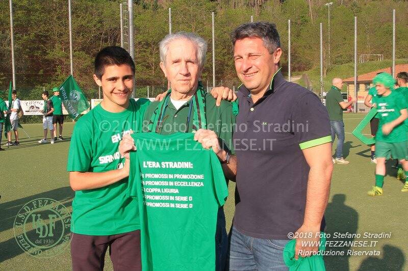 Il Presidente Arnaldo Stradini della Fezzanese con il figlio Ivan e il nipote Matteo.