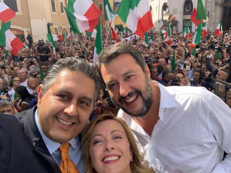 Giovanni Toti, Giorgia Meloni e Matteo Salvini