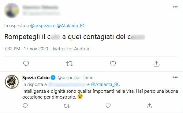 Lo Spezia "blasta" il tifoso 