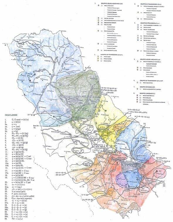 Mappa dialetti Val di Vara