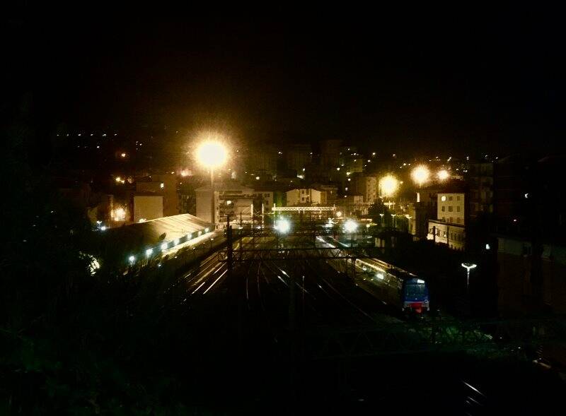 La stazione centrale della Spezia vista da Gaggiola