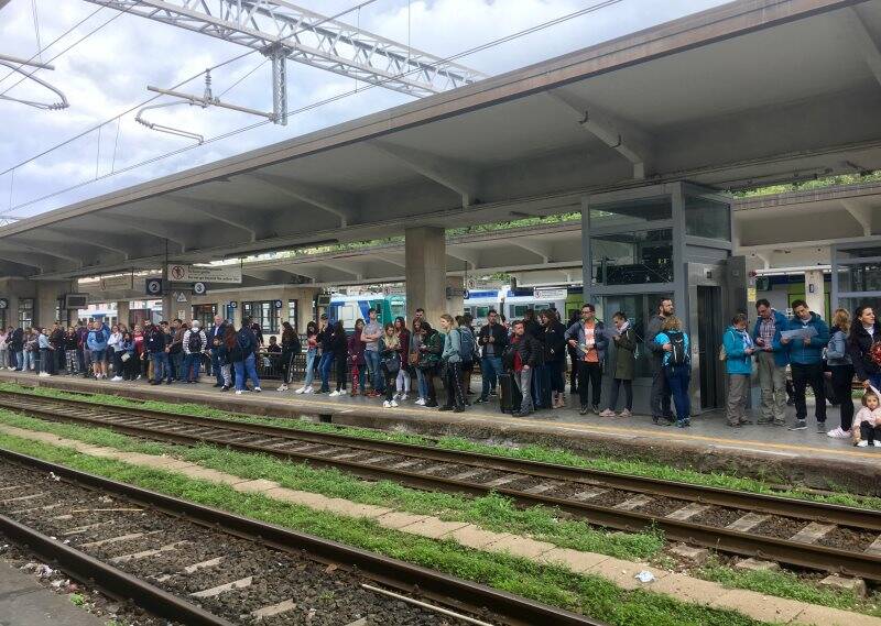 Turisti in stazione