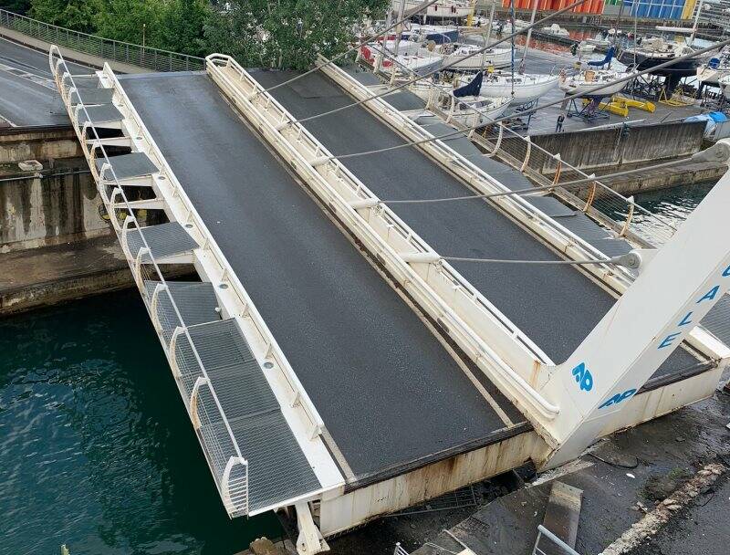 Il ponte della Darsena di Pagliari visto dall'alto