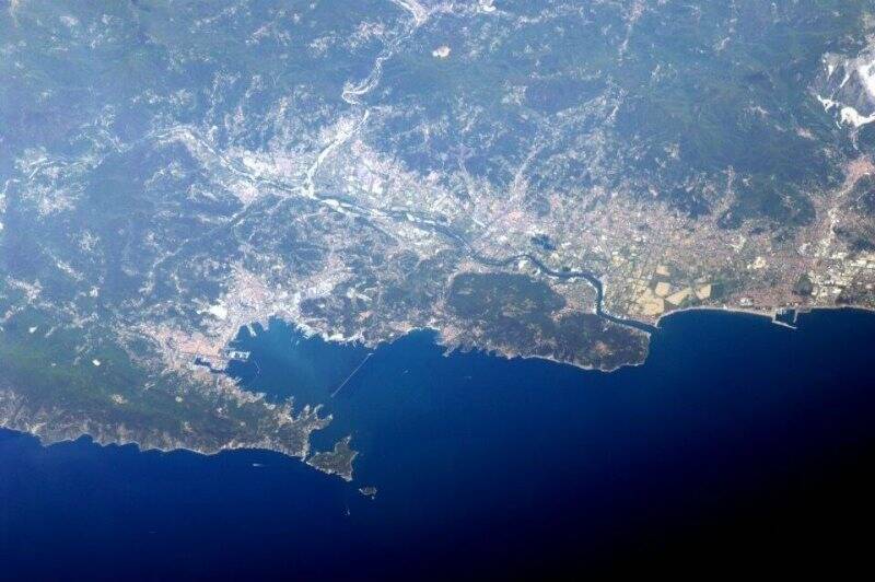 Il Golfo della Spezia dalla Stazione Spaziale Internazionale