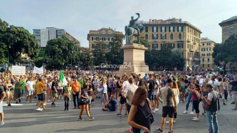 Manifestazione no green pass