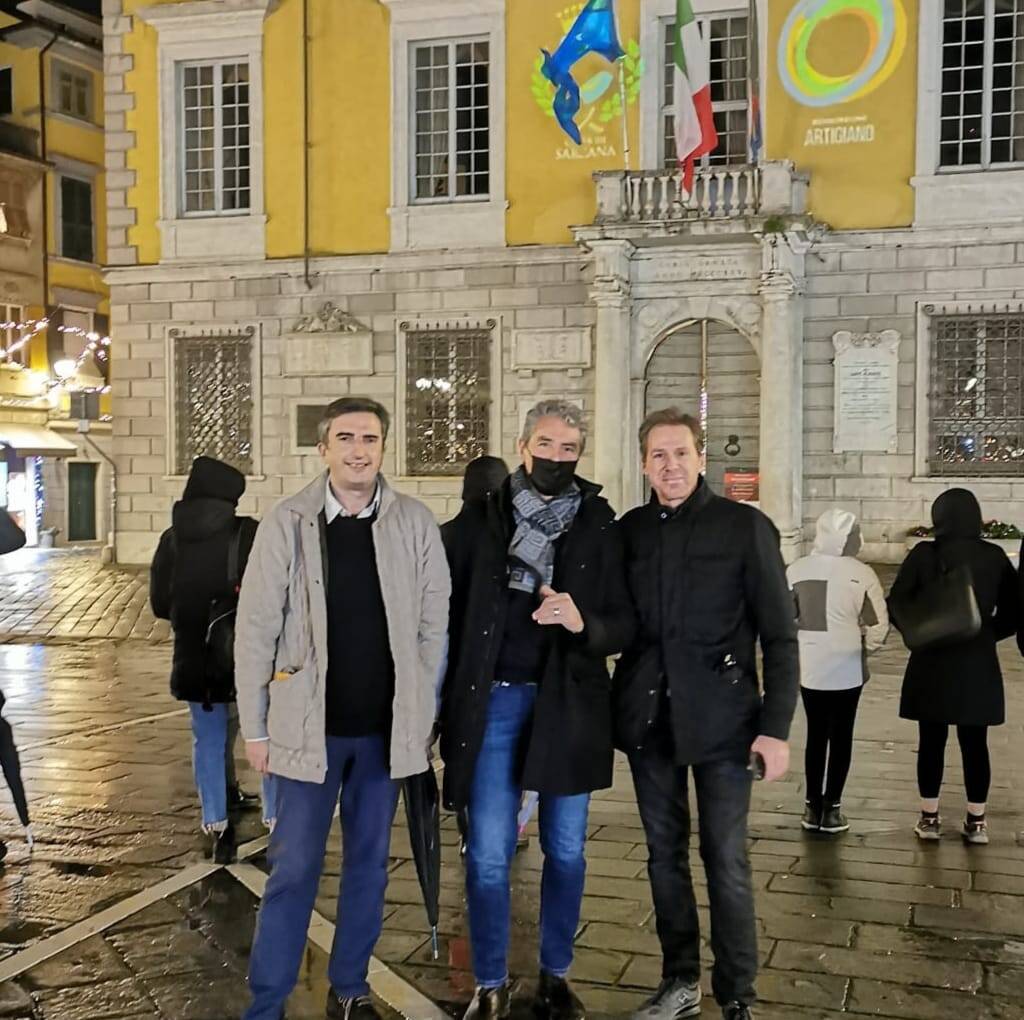 Gli esponenti di Sarzana Popolare Gianluca Maggiari, Roberto Italiani e Riccardo Precetti.