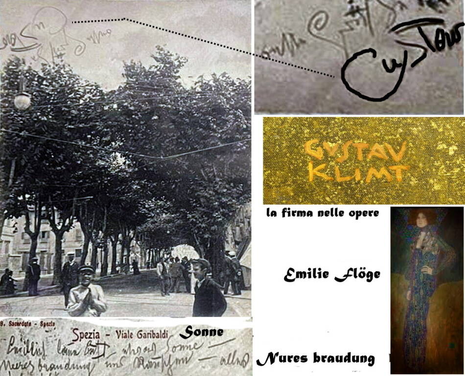 La cartolina inviata da Gustav Klimt a Emilie Flöge