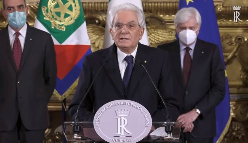 Il presidente Sergio Mattarella (immagine dal canale Youtube della Presidenza della Repubblica)