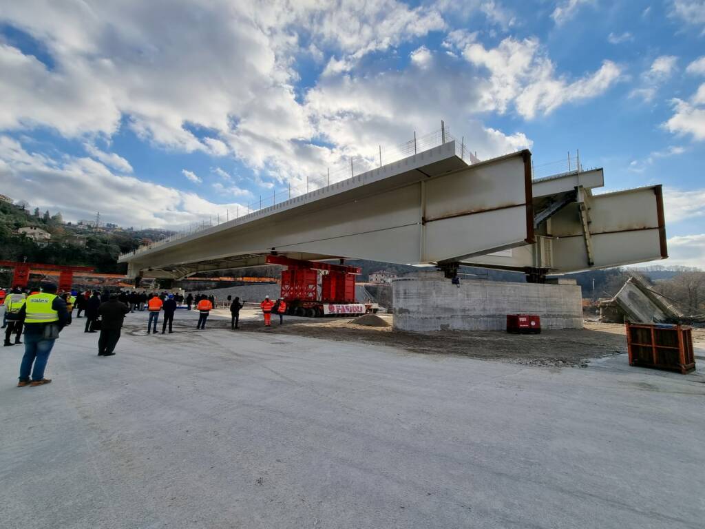 La prima campata del nuovo ponte di Albiano