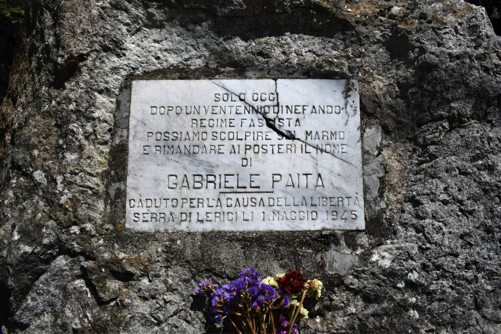 Lerici, località Catene, lapide in memoria di Stefano Gabriele Paita (2021) (foto Giorgio Pagano)