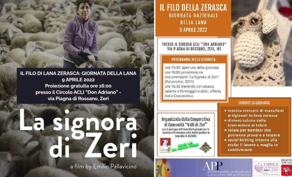 Il filo della zerasca, gli appuntamenti di sabato 9 aprile, Giornata nazionale della lana