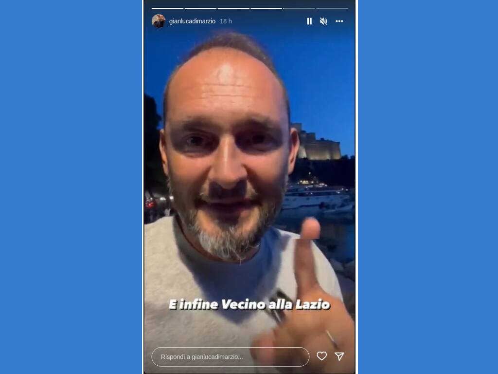 Una "storia" su Instagram di Di Marzio a Lerici