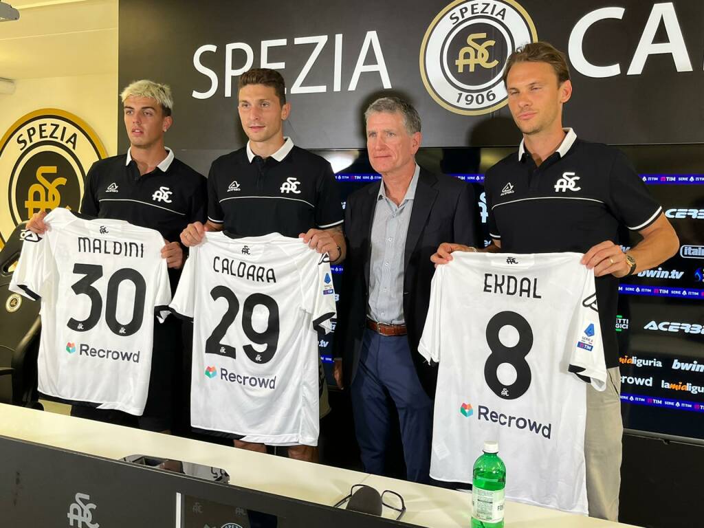 Spezia, si presentano Ekdal, Caldara e Maldini. Il figlio d\'arte: \"Qui per stimoli e minuti\". Il difensore e il centrocampista: \"Siamo in un club importante\"