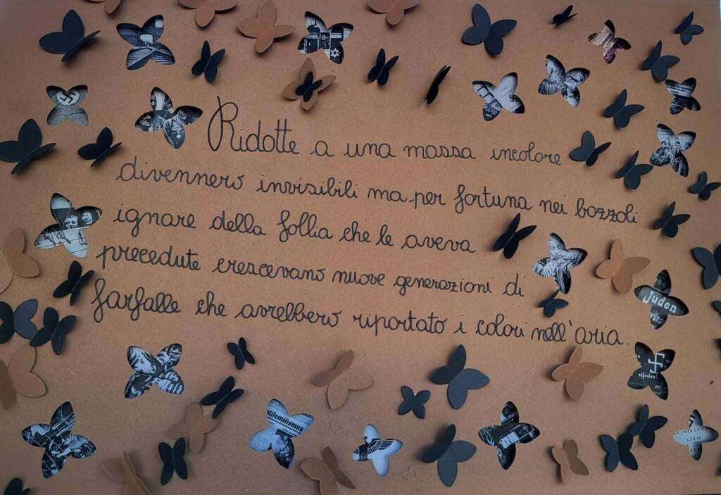 Farfalle, l'opera con cui la 5^ C della primaria di Aulla ha vinto il concorso "I giovani ricordano la Shoah"