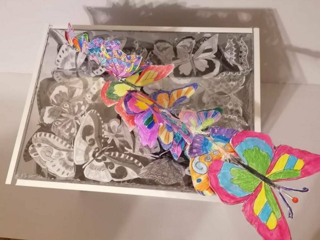Farfalle, l'opera con cui la 5^ C della primaria di Aulla ha vinto il concorso "I giovani ricordano la Shoah"