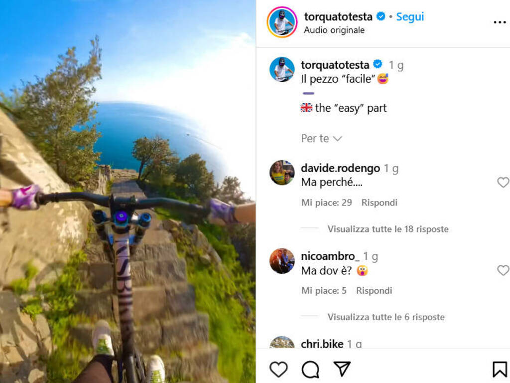 Torquato Testa in bici a Monesteroli